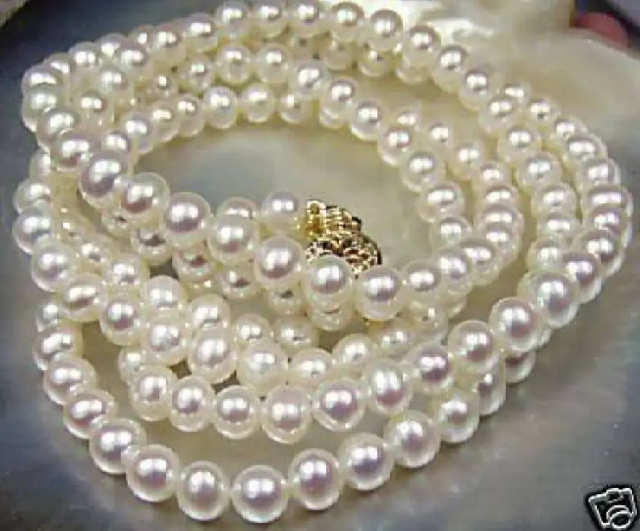 

RHJ00142 Beautiful!7-8mm White Akoya Cultured Pearl Necklace 25