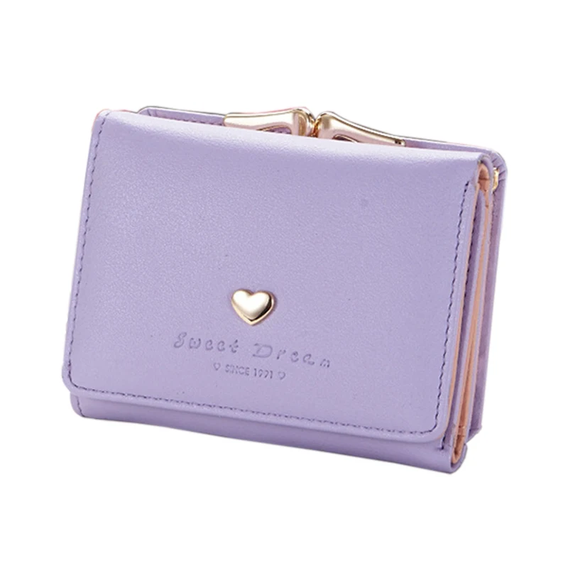 

Women Wallet Card Holder Leather Bag Small Coins Purse Love Letter Design Trifold Female Purse Feminima Bolsa Clutch Fresh