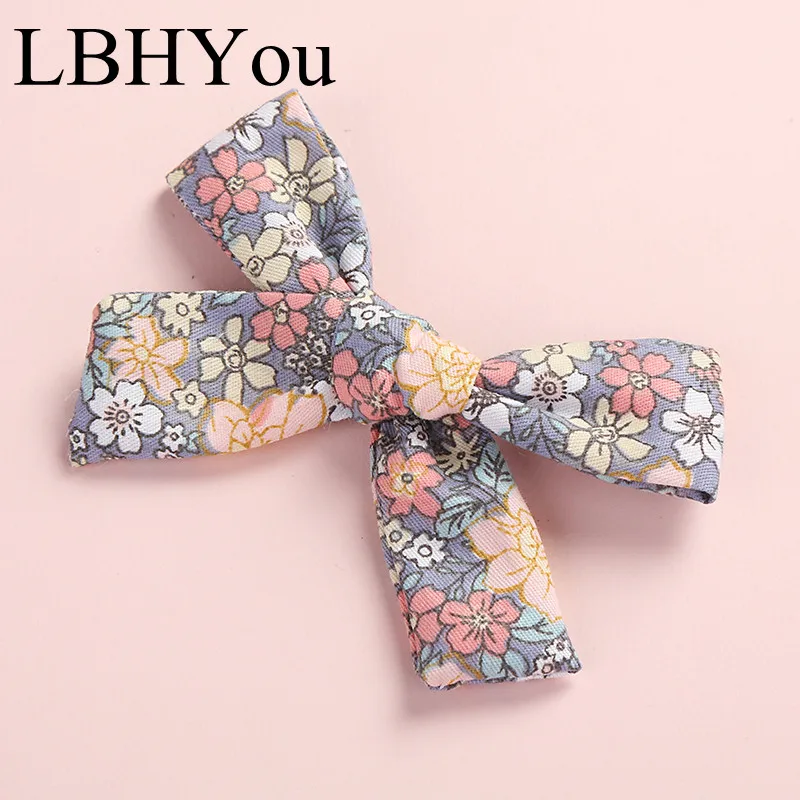 

1pcs 100% Cotton Handtie Hair Accessories Summer Prints Baby Girls Hair Clips Infants Toddler Hair Bows Hairpins