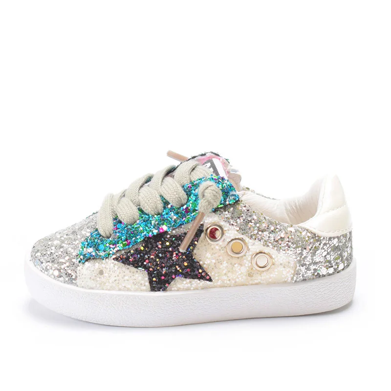DIMI 2018 Fashion Children Shoes Girls Boys Casual Sport Shoes Shiny Sequins Breathable Baby Sneakers Soft Kids Shoes For Girl 