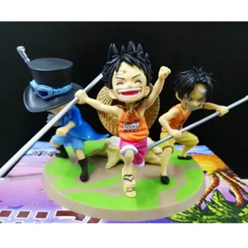 

3 Pcs/Set ONE PIECE Monkey D Luffy & Ace Sabo Three Brothers' Agreement Scene PVC Action Figure Collectible Model Toy BOX P343