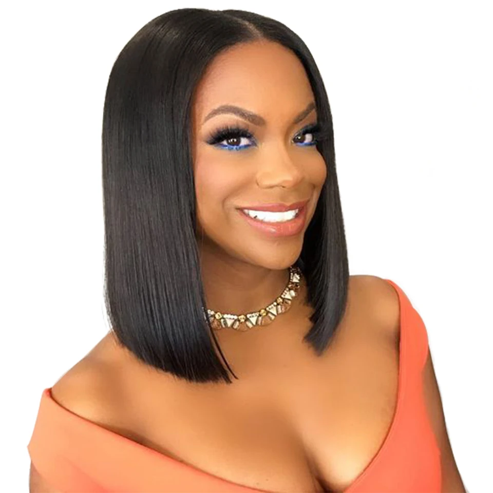 Bob Lace Front Wigs With Baby Hair Brazilian Straight Short Bob Lace