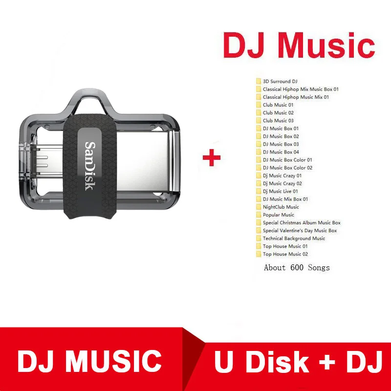 SDDD3 64GB Plus DJ Двойной Флеш-накопитель SanDisk USB флэш-накопитель 64 ГБ USB 3,0 мини флеш-накопитель cle usb флеш-накопитель флешки мультики USB ключ для ПК и Android телефон за доставку - Цвет: SDDD3 64GB Plus DJ