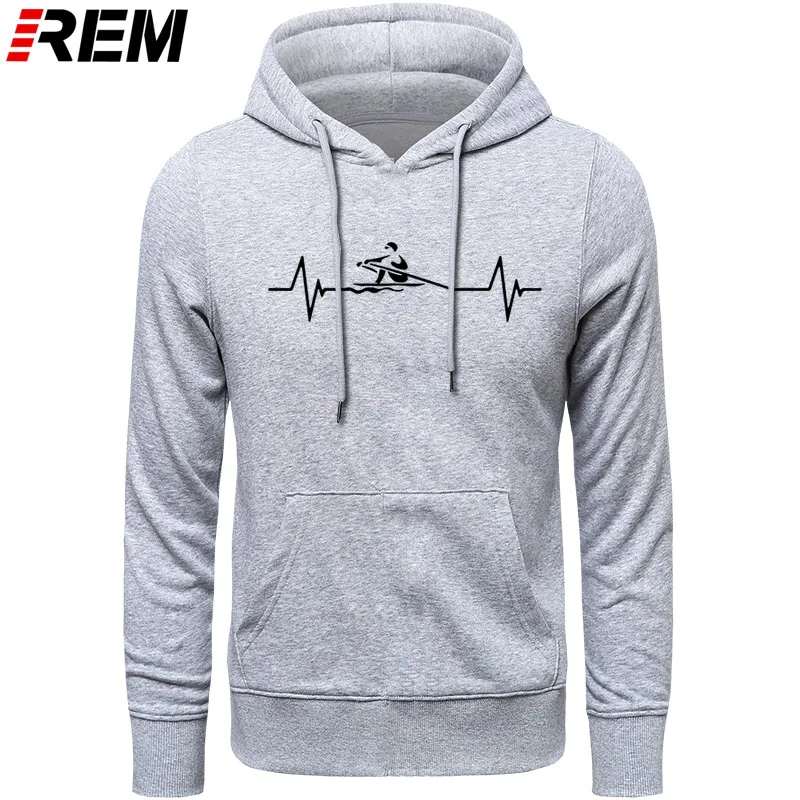 REM новые Heartbeat гребли толстовки мужские с длинным рукавом Мода Каякинг o-образным вырезом мужские забавные каноэ Толстовки, Толстовки