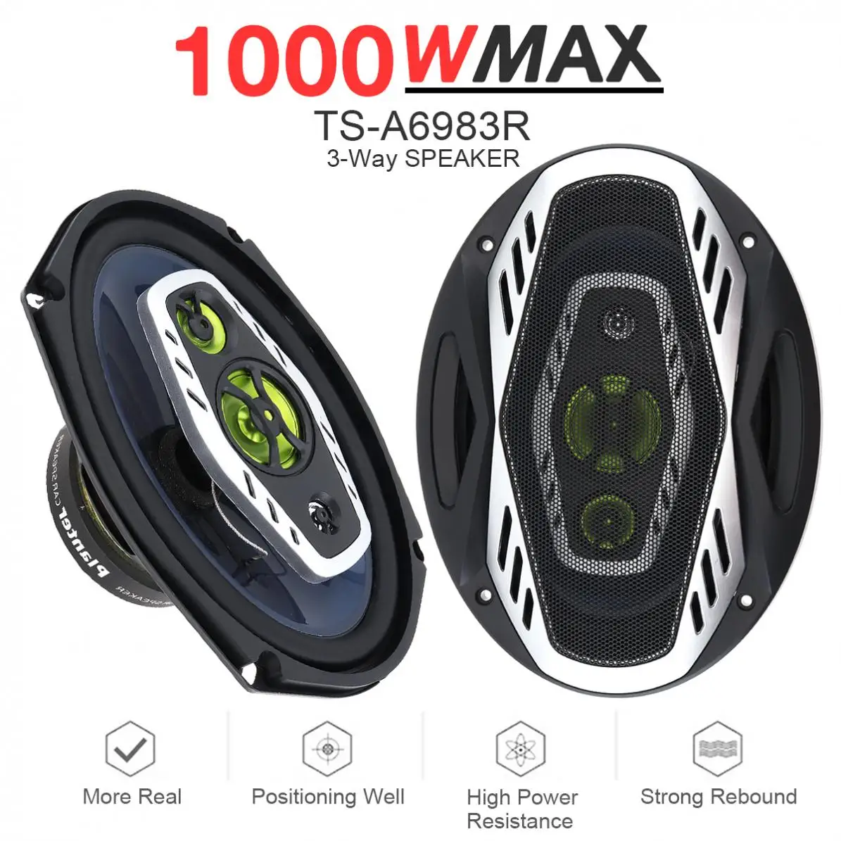 2ks 6x9 palec 12V 1000W 3way auto koaxiální auto audio hudba stereo plný dosah frekvence hifi reproduktorů non-destructive instalace