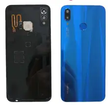 Для HUAWEI P20 lite NOVA 3E корпус батареи задняя крышка с камерой стеклянные пуговицы отпечатков пальцев гибкое заменяемое