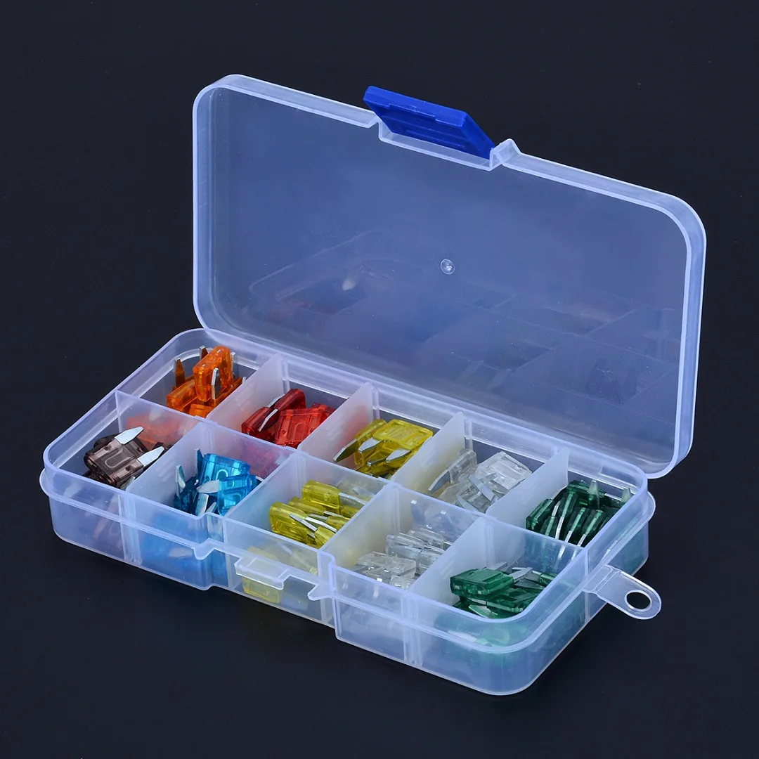 

MAYITR 100pcs/set Colorful Car Small Size Low Fuse Assorted Mini Blade Fuse 5 7.5 10 15 20 25 30 Amp Car Styling