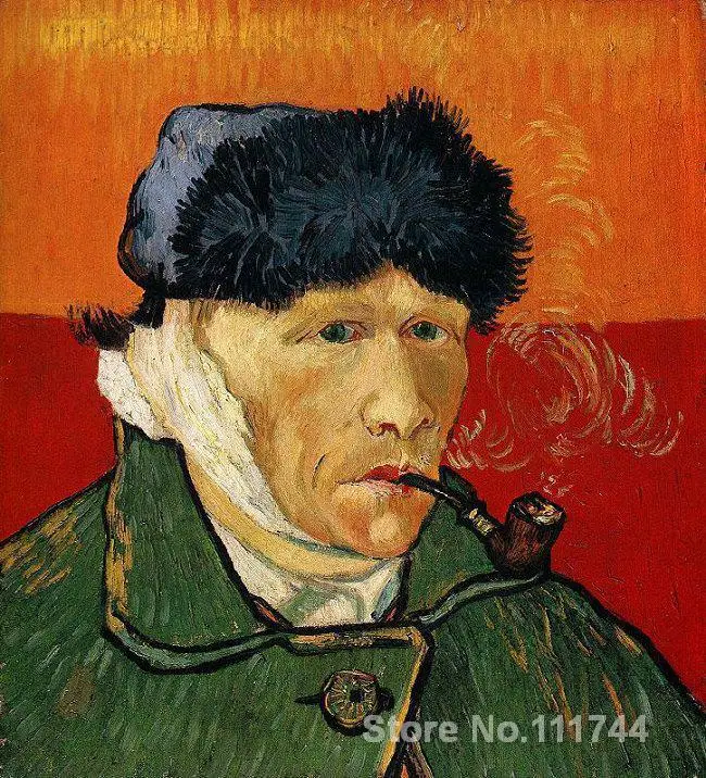 

Paintings by Vincent Van Gogh Self Portrait with Bandaged Ear and Pipe Hand painted art on canvas High quality