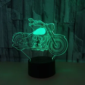 

New 3d Lamp 7 Color Motorcycle Led Night Lamps For Kids Touch Led Usb Table Lampara Lampe Baby Sleeping Nightlight Drop Ship