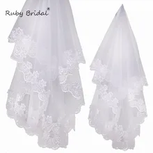 Высокое качество Дешевые Свадебные вуали аксессуары короткая свадебная фата белый/слоновая кость один слой кружева Свадебные вуали Лидер продаж