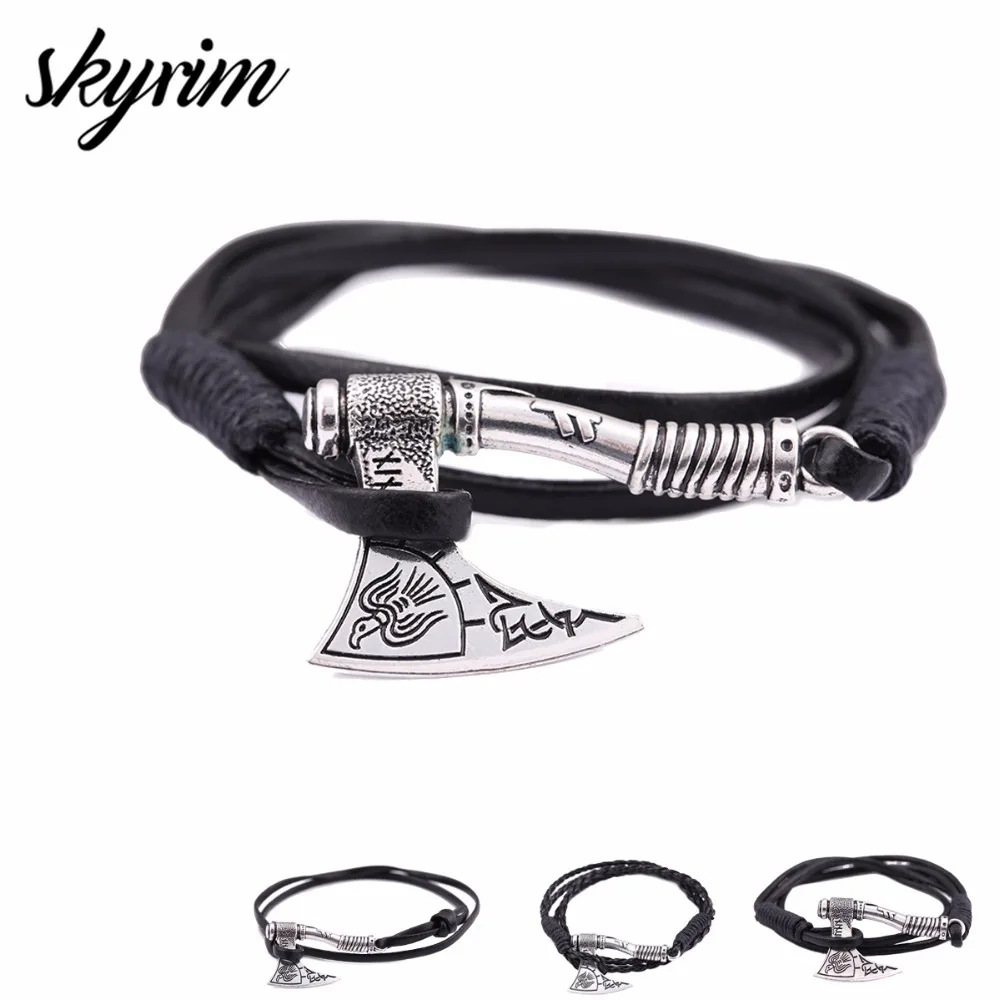 Шарм топор Skyrim Perun мужской браслет многослойный винтажный в стиле панк с якорем