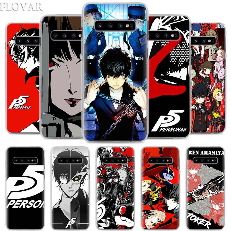 

p5 P Persona 5 Phone Case for Samsung Galaxy S10e S10 Plus S7 S8 S9 Plus Note 8 9 M10 M20 M30 Hard Case Coque