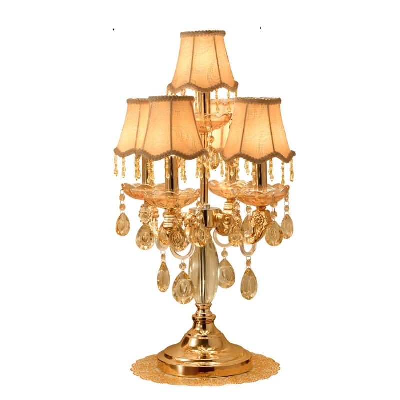 

European style lamp luxury bedroom bedside lamp wedding French palace villa living room high-grade crystal table lamp