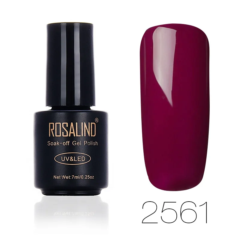 Модный бренд Rosalind, Цветной Гель-лак для ногтей, косметический, высокое качество, впитывающий пигмент, телесный, фиолетовый, розовый, светодиодный, УФ-гель для ногтей - Цвет: 2561