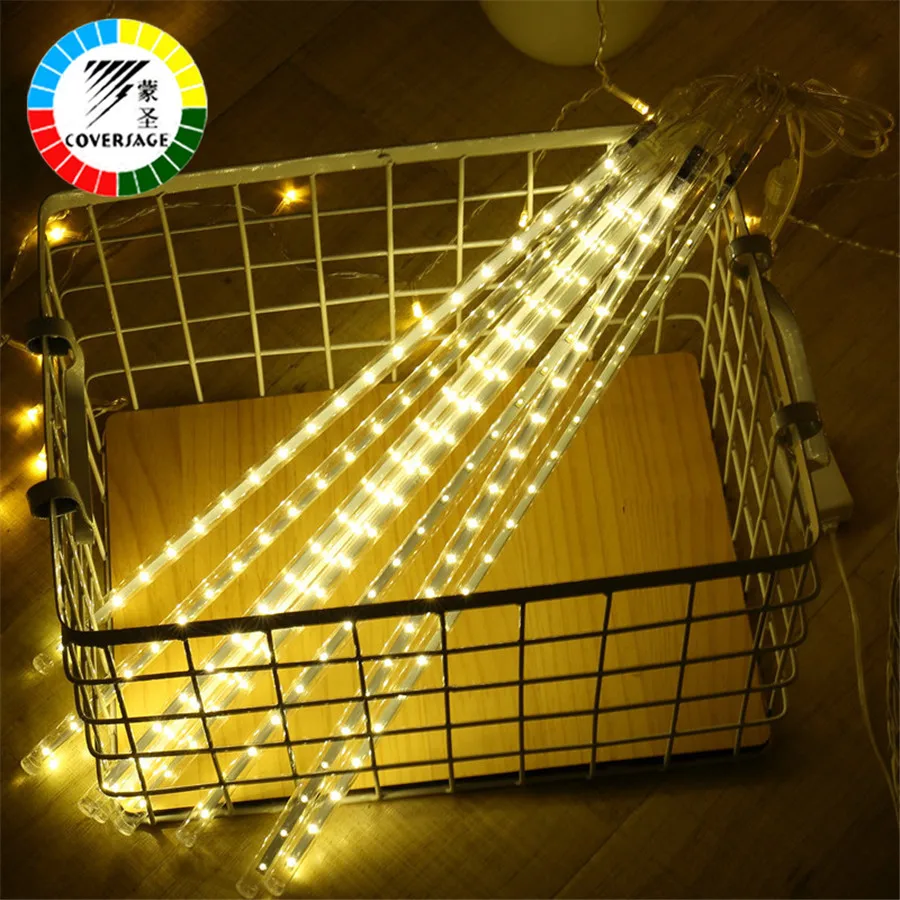 Coversage 30CM Led Meteor Shower Rain Tubes Waterproof Outdoor Decoration Curtain Garland Christmas Tree Guirlande Lumineuse цена Coversage 30CM Led Meteor Shower Rain Tubes Waterproof Outdoor Decoration Curtain Garland Christmas Tree Guirlande Lumineuse цены онлайн