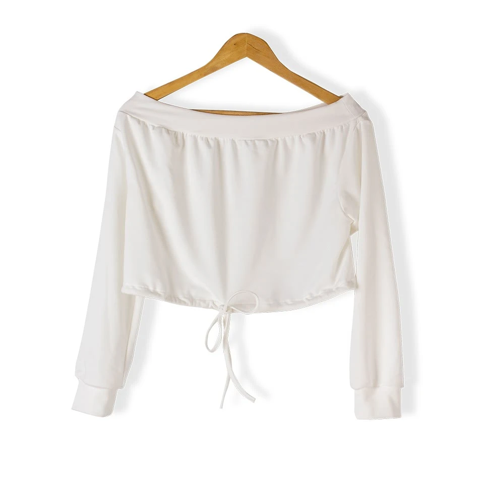 white cropped sweatshirt