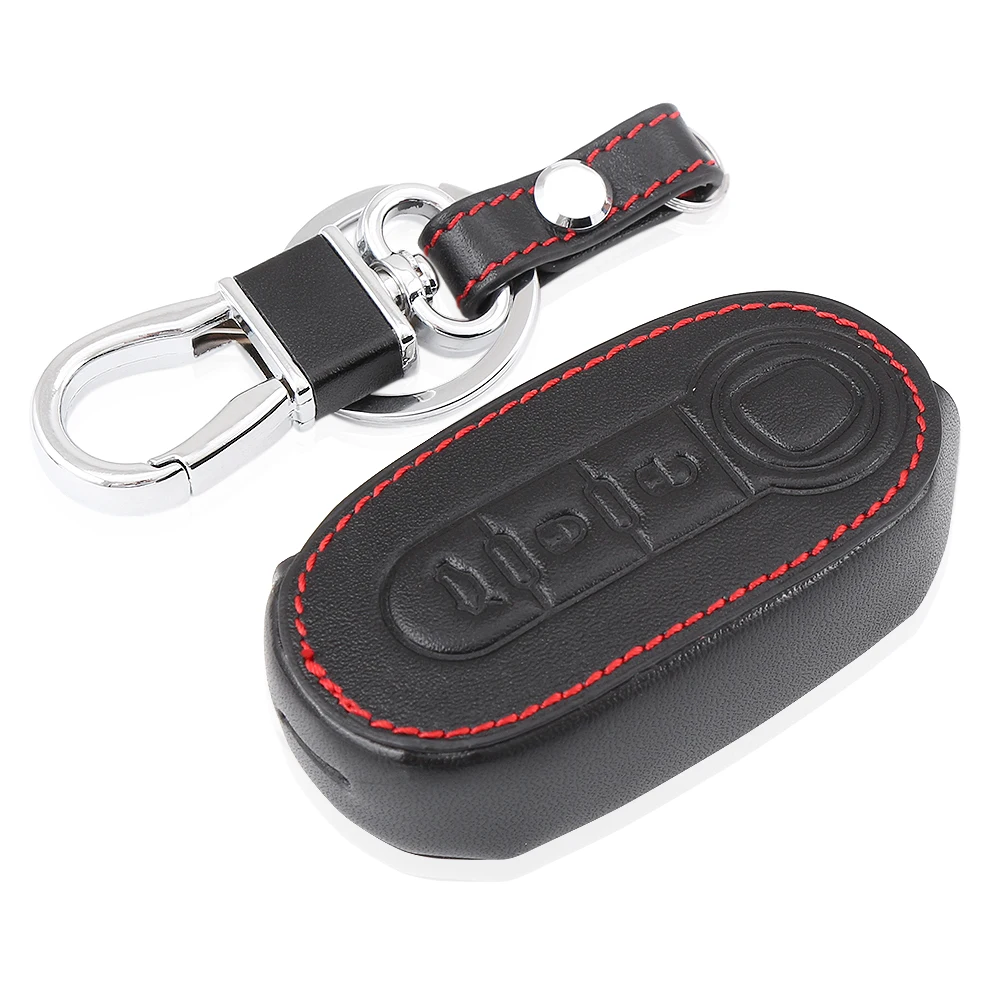 Leather Car Key Cover Case For Fiat 500 Panda Punto Bravo Car