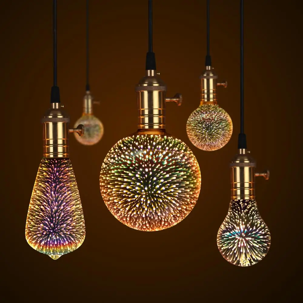 

Indoor modern pendant light retro Edison E27 Glass pendant lamp bulb loft LED ceiling Hanging Light living room home lighting