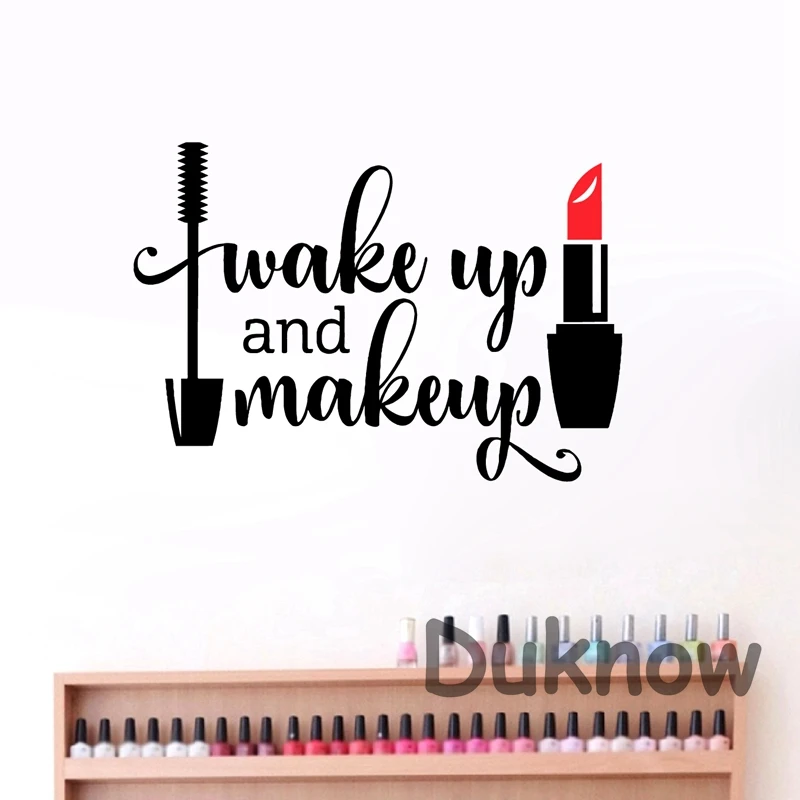Wake Up and Makeup Wall Art Decals