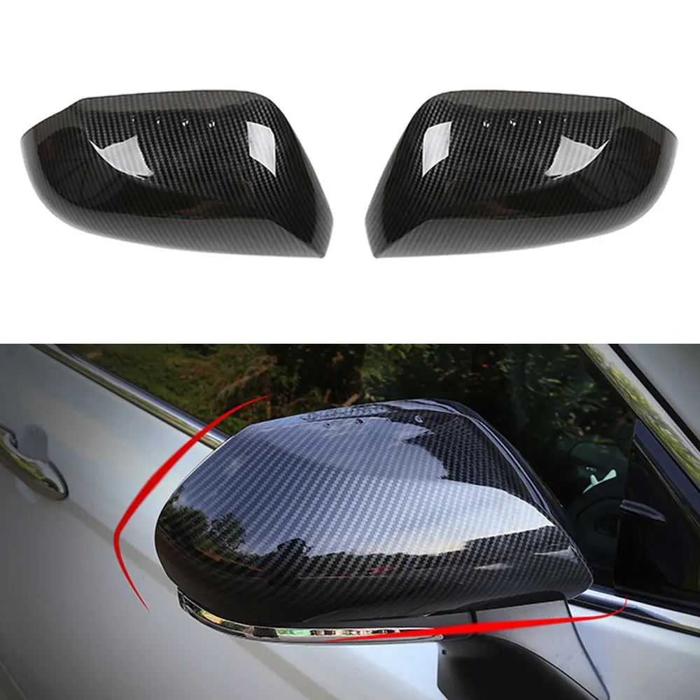 

2pcs Carbon Fiber ABS Plastic Rearview Mirror Decorative Cover Trim For Toyota Camry 8th 2018 2019 Accessories Car Styling