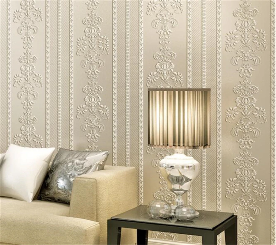 Beibehang Simple European Stereo Striped Embossed 3D Wallpaper Stylish Luxury Bedroom Living Room Background Desktop Wallpaper Beibehang Simple European Stereo Striped Embossed 3D Wallpaper Stylish Luxury Bedroom Living Room Background Desktop Wallpaper
