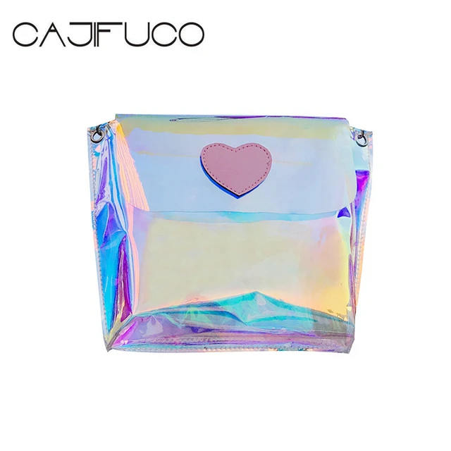Cajifuco Women Multicolor Rainbow Bag Laser Clear Pvc Crossbody Bags Cajifuco Women Multicolor Rainbow Bag Laser Clear Pvc Crossbody Bags Jelly Transpa Messenger Female Sac