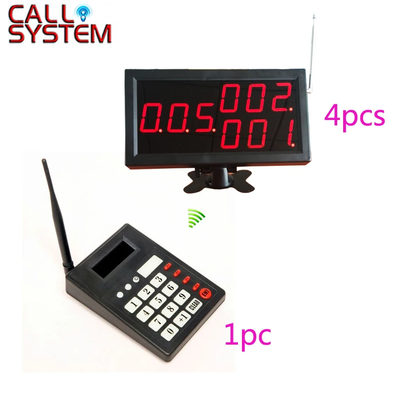 

Queue Calling System for restaurant cafe customer queue services, 1 transmitter + 4 display