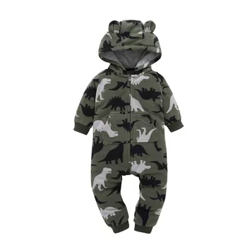 kid boy girl Long Sleeve Hooded Fleece jumpsuit overalls red plaid Newborn baby winter clothes unisex new born costume 2020 2
