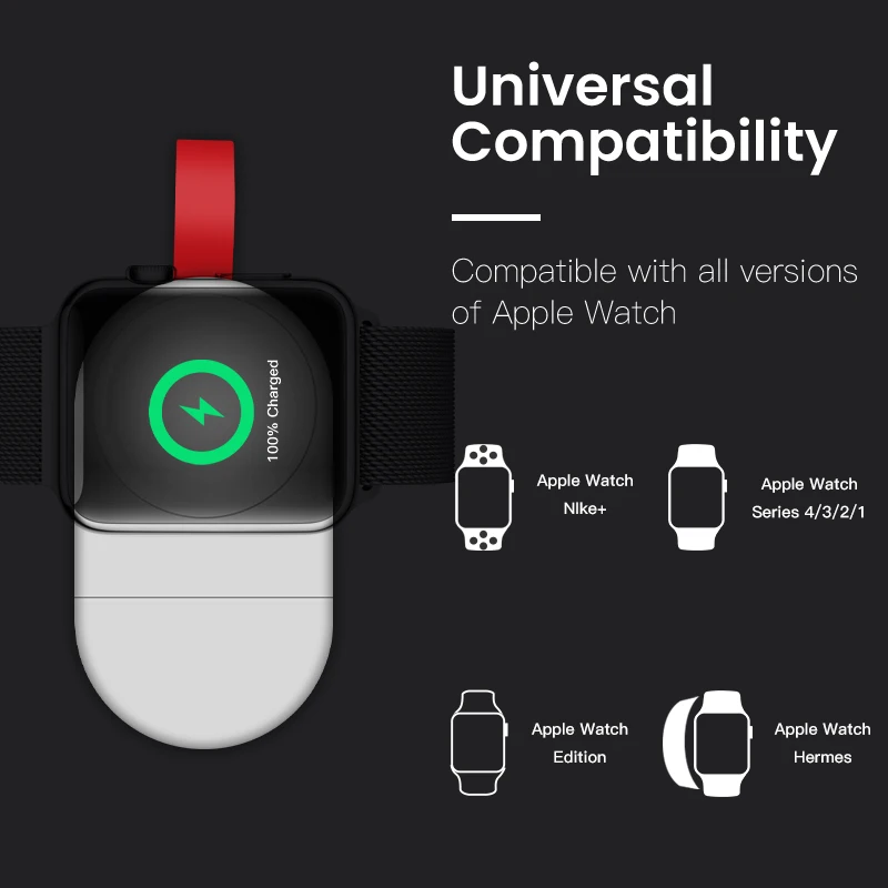 VEEAII Portable Magnetic Wireless Charger for Apple Watch Charger Series 1 2 3 4 USB Cable Watch Dock Adapte Fast Charging USB