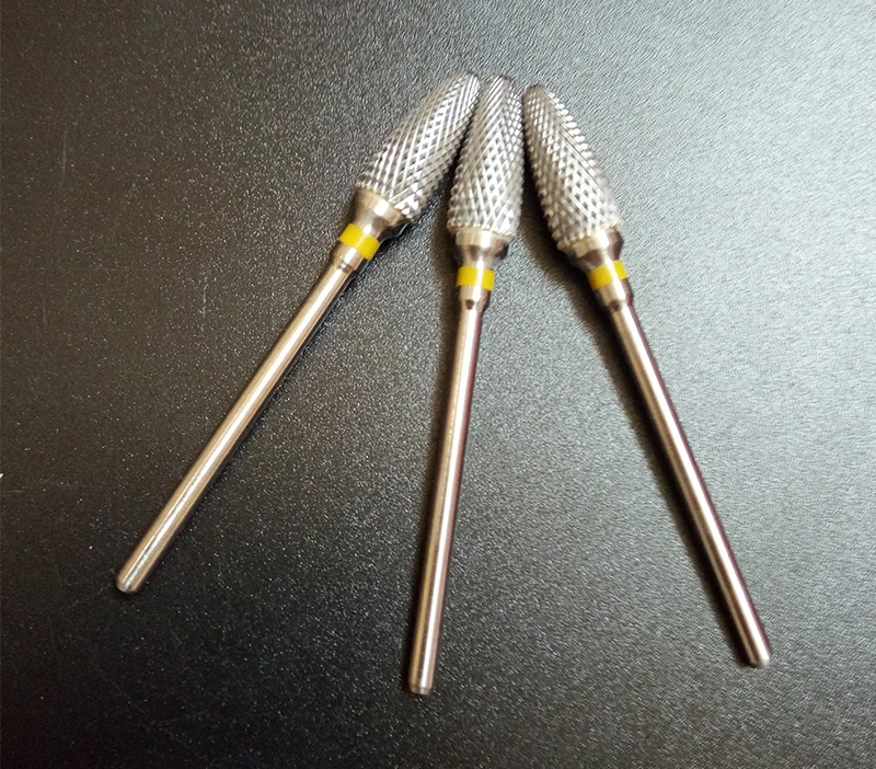 Arquivo de Unhas Hot! Professional Carbide Profissional Carboneto Unha Broca Bit x Fino Topo Elétrica Ouro 203001 Amarelo 10 Pieces3 - 32 6 Beleza e saúde