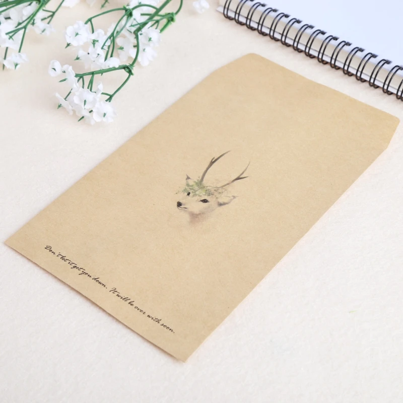 12 шт. винтажный олень мини бумажный конверт Европейский стиль карта Скрапбукинг подарок