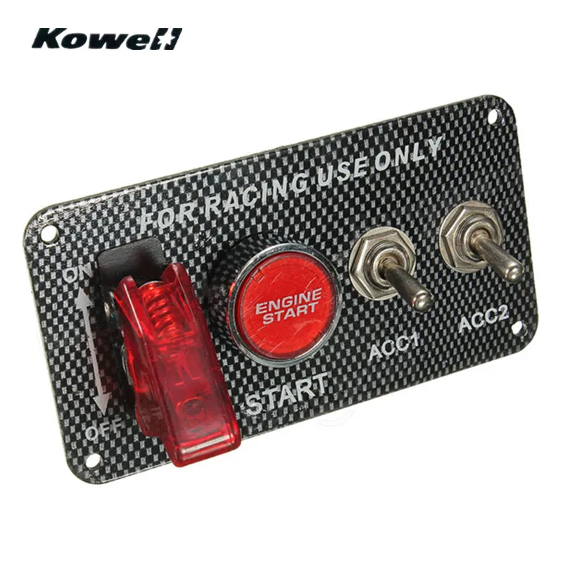 Kowell 12 فولت الاشتعال ألياف الكربون لوحة الصمام الخفيفة تبديل محرك ابدأ زر التبديل ل سباق السيارات كاتب قارب استبدال Kowell 12 فولت الاشتعال ألياف الكربون لوحة الصمام الخفيفة تبديل محرك ابدأ زر التبديل ل سباق السيارات كاتب قارب استبدال