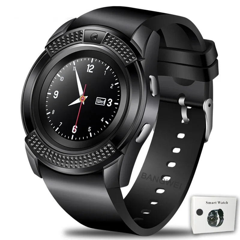 LIGE для мужчин и женщин Смарт часы наручные часы Поддержка с камерой Bluetooth SIM TF карта Smartwatch для Android телефон Пара часы+ коробка - Цвет: black