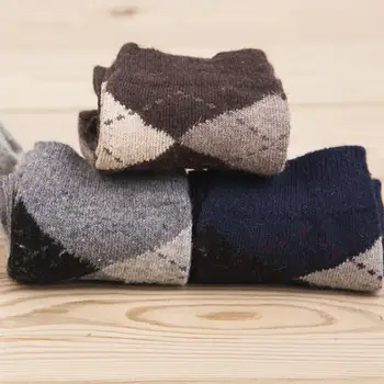 

10pcs=5pairs socks men high quality,diamond pattern rabbit wool socks,absorption perspiration socks,men socks