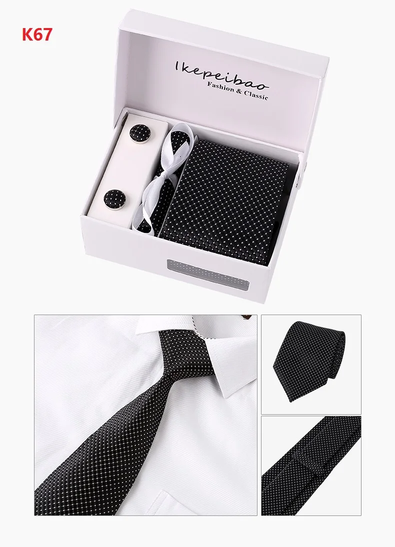 Новинка, галстуки для мужчин, темно-синий узор в горошек, галстук, запонки платок, галстук, наборы для свадьбы, мужские вечерние, тонкие галстуки, повседневные Галстуки