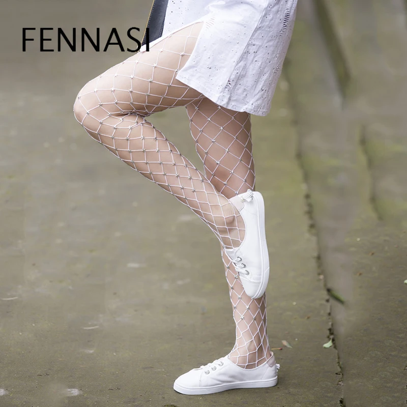 FENNASI весенние сексуальные женские колготки тонкие со звездами блестящие