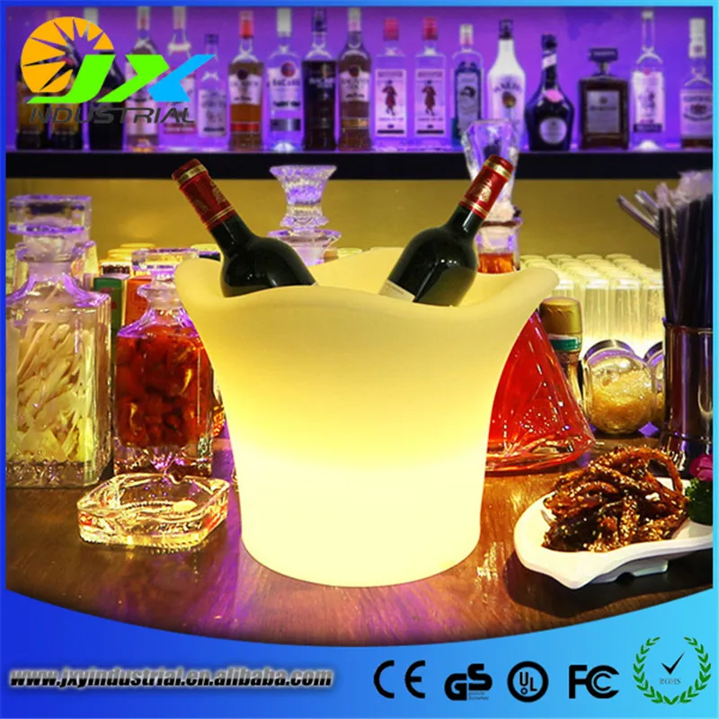 

Drop Shipping 5L Waterproof LED Color Changing Plastic Ice Bucket Bars Nightclubs LED Light Up Champagne Beer Bucket Bars