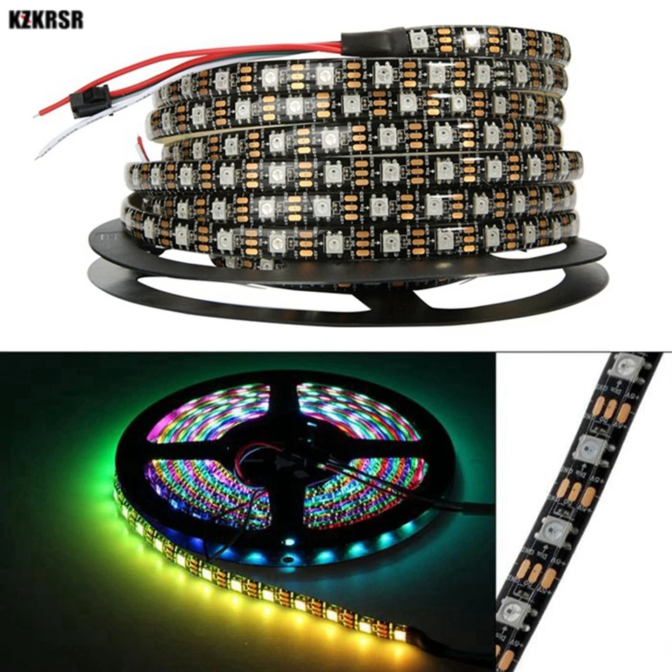 

DC5V 5M Dream Colour 60led/M 300Leds WS2812B WS2812 2812 IC Digital Chip 5050 SMD RGB LED Strip Light IP20 IP65 IP67 Waterproof