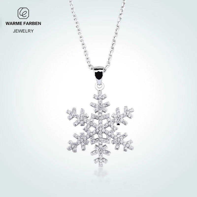 

Warme Farben Crystal from Swarovski Women Pendant Necklace Jewelry Snowflake Zircon S 925 Silver Sweater Necklaces Free Shipping