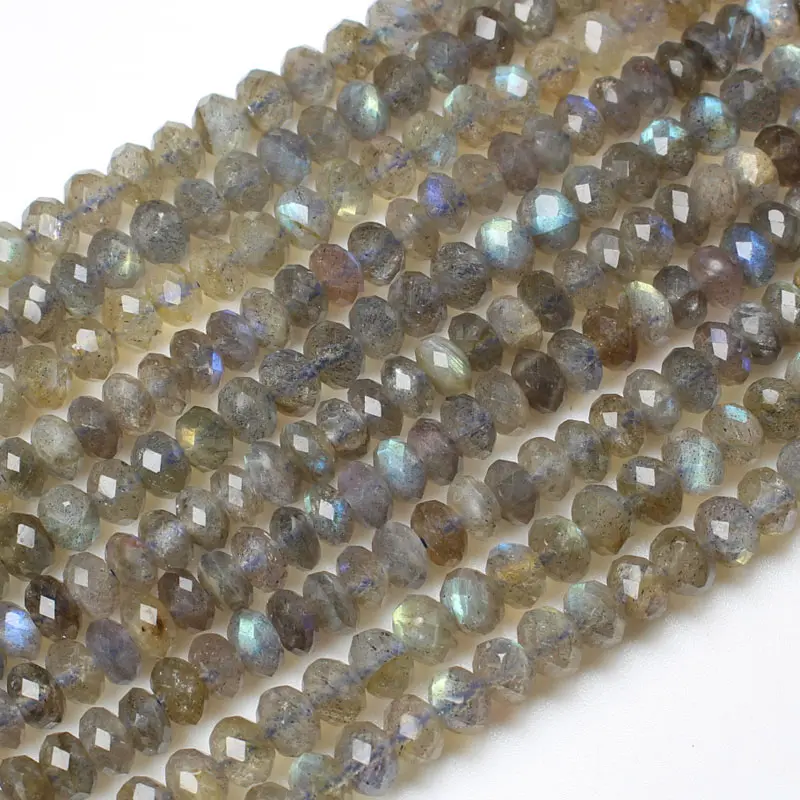 

Faceted Natural Labradorite Rondelle 2x4/4x6mm Beads 15",Beads For DIY Jewelry making ,We provide mixed wholesale for all items!