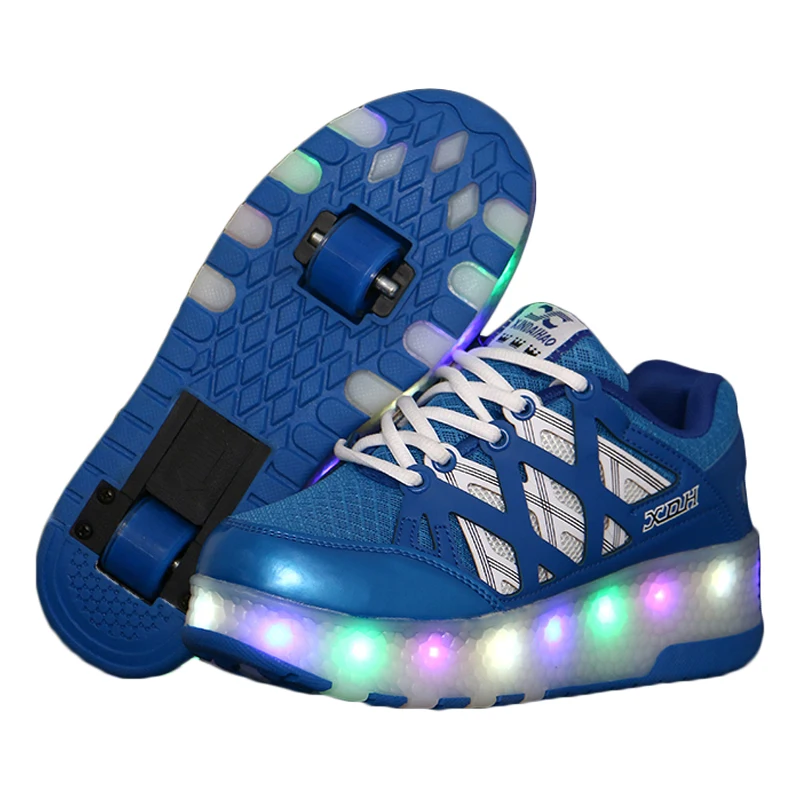 

Roller Skate Shoes Led Children Lighting Shoes Boys illuminated krasovki Luminous Sneaker Glowing Girls Sneakers on Wheels