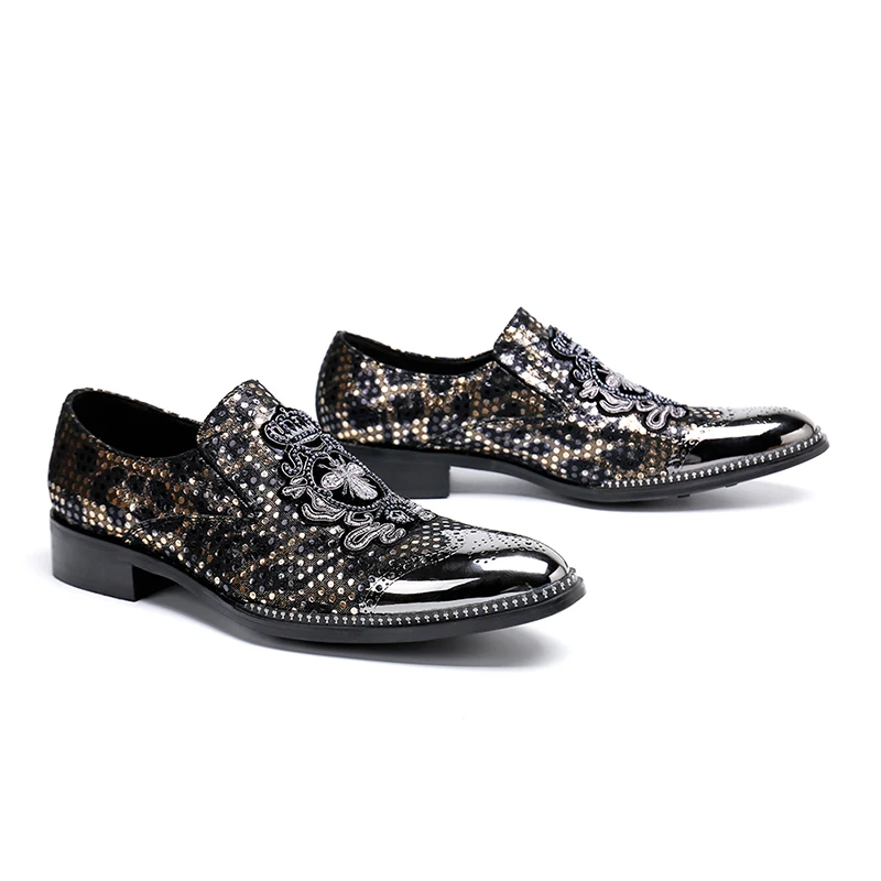 Mocasines Picture As 46 Hombres De Grandes Los Bordado Moda Zapatos Vestir Yardas Hombre Oxfords Cuero Casuales r4rTZxqw6C
