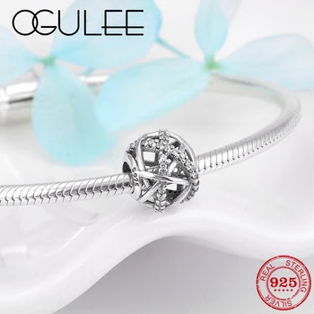 

Fashion Women 925 Sterling Silver Hollow out cross Twining love Zircon beads Fit Original European Charm Bracelet Jewelry making