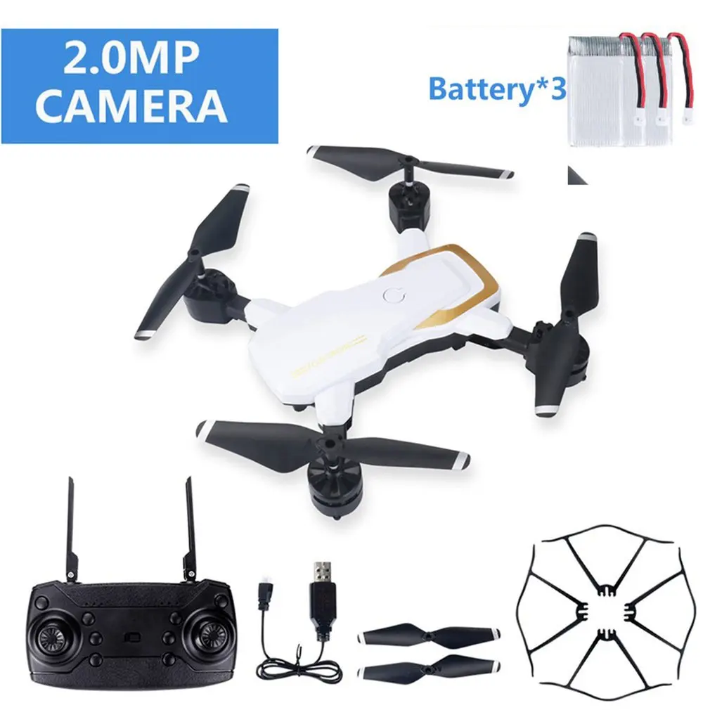 LF609 2,4G Wifi FPV RC Дрон складной Квадрокоптер 0.3MP/2.0MP камера Дрон бесщеточный мотор RC Квадрокоптер 3D откидная головка дроны - Цвет: 2MP 3xBattery W