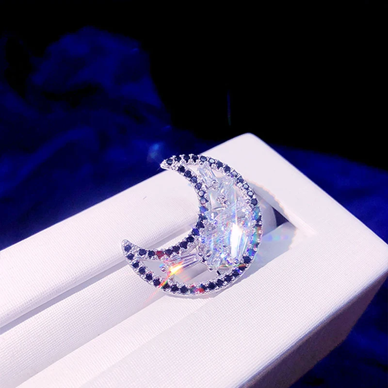 Lindo jugueton broche luna циркониевая вспышка taladro воротник acupuntura caballo aguja cuello boton punos con accesorios femeninos