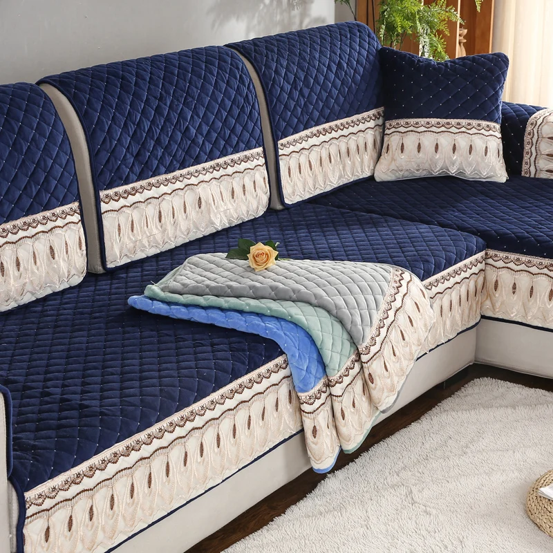 Европейская плюшевая диванная подушка, зимняя Нескользящая подушка, простая современная диванная подушка для дивана