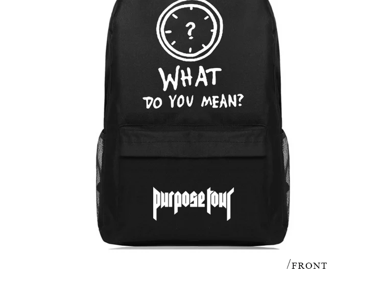 Backpack Justin Bieber Purpose School Bag for Children Students Shoulder Bag Black Mochila Men (8)