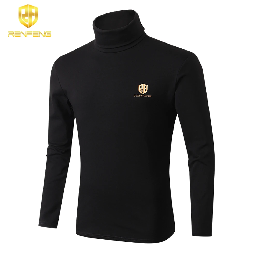 winter underwear for mens undershirts 95% cotton long sleeve brand t shirts turtleneck Warm shirt renfeng logo thermo shirt mens (2)