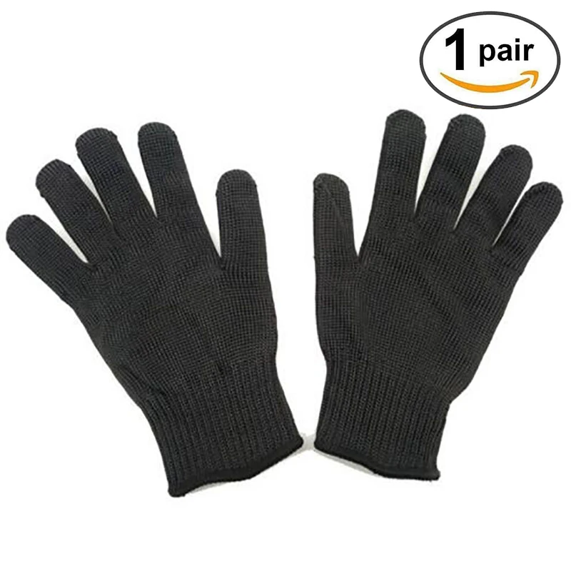 1/пара черный Рабочая защитная перчатки порезостойкие защитные нержавеющей стали мясник анти-резки перчатки перчатки рабочие Перчатки защитные перчатки перчатки женские защитные перчатки