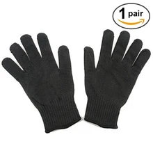 1/пара черный Рабочая защитная перчатки порезостойкие защитные нержавеющей стали мясник анти-резки перчатки перчатки рабочие Перчатки защитные перчатки перчатки женские защитные перчатки